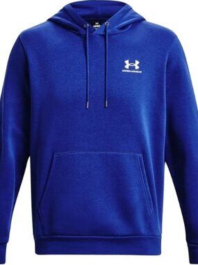 Under Armour Blue Pullover Hoodie Men's Size S Cotton Blend Fleece Logo Pocket